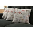 thumbnail image 2 of Ambesonne Cartoon Throw Pillow Cover 4 Pack, Pastel Various Mushrooms, 24", Pale Eggshell Multicolor, 2 of 6
