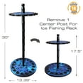 thumbnail image 2 of Rush Creek Creations Blue 16 Round Freshwater and Ice Fishing Rod Holder Storage Rack with Wood Post - No Tool Assembly, 2 of 7