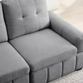 thumbnail image 5 of Living Room Sofa, Modern Upholstered Sofa Couch with Underneath Storage Space and Thicken Armrest, 3-Seat Tufted High Back Sofa with Solid Wood Legs for Apartment Compact Living Space, Gray, 5 of 7