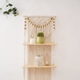 thumbnail image 6 of Macrame Wall Hanging 3-Tier Floating Wall Shelves for Bedroom, Bathroom, Nursery, Boho Wall Decor Shelves for Plant Pot, 6 of 8