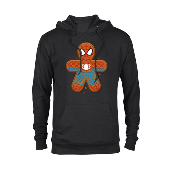 Marvel Spider-Man Toon Holiday Gingerbread Man Cookie - Pullover Hoodie for Adults - Customized-Black