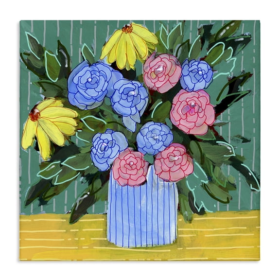 Stupell Industries Eclectic Modern Style Blooms Canvas Art, 17 x 17, by Regina Moore