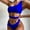 Blue, variant on hoksml Womens Swimsuit,Women Sexy Bikini Solid Hollow Out One-Piece Swimwear Swimsuit Beachwear Set
