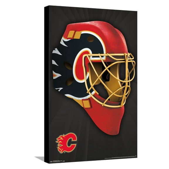 NHL Calgary Flames - Mask 16 Canvas Wall Poster, 14.725" x 22.375"