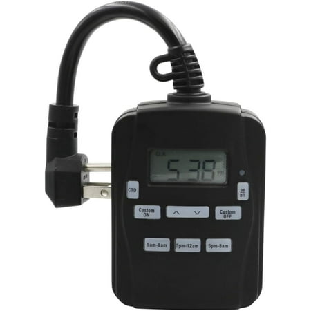 Prime EZ-SET Outdoor Digital Timer 125 V Black