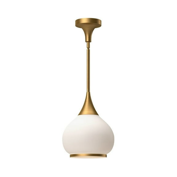 PD524110AGOP-Alora Lighting-Hazel - 1 Light Pendant-12.75 Inches Tall and 10.13 Inches Wide-Aged Gold Finish-Matte Opal Glass Color