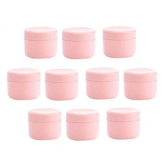 Envases cosméticos de crema facial vacíos de plástico recargables con tapas rosa 50g 3 piezas 4 piezas