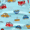 thumbnail image 4 of AUDeals Baby Toddler Boys Cartoon Print Short Sleeve T-Shirt and Shorts Summer Set, Trendy 2PCS Casual Daily Outfits for Kids Boys (Sky Blue, 0-6 Months), 4 of 5