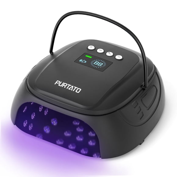 Lámpara de uñas Purtato 126W inalámbrica recargable UV LED con acabado mate