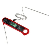 Unique Bargains Instant Read Food Thermometer Dual Probe Cooking Tool Red 6.3x1.4x0.7 in