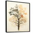 thumbnail image 2 of Designart "Minimalist Scene Featuring A Beige American Basswood Tree" Tree Amercian Basswood Floater Framed Wall Art Prints, 2 of 5