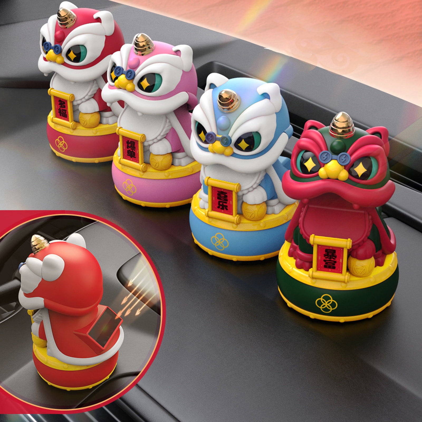 Uhngw à Tête Mobile Solaire De Noël, Statues De Danse Solaires De Noël