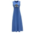 thumbnail image 4 of Vestido de verano para mujer, vestido transpirable con cuello redondo para viajar, ir de compras, mujer M, 4 of 7
