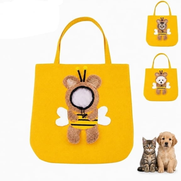 Zlinib Paw Peek Bag, Breathable Pet Canvas Shoulder Carrier, Cat Dog Tote | Colorful Animal Shapes Carrying Bag with Head-Out Design Adjustable Neck Small Dog Cat Carrier for Outdoor Use