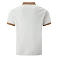thumbnail image 5 of Playeras Negras Para Hombre Algodon Camiseta De Manga Corta Con Botones Y Bolsillo En El Pecho Con Bloques De Color Para Hombre, 5 of 5