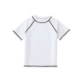 thumbnail image 3 of NAISIBABY Boys Rash Guards Swim Shirt, Stretchy Short Sleeve Quick Dry Kids Beach Surf Sport T-Shirt White 9T, 3 of 7