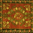 thumbnail image 1 of Ahgly Company Machine Washable Indoor Square Persian Yellow Traditional Area Rugs, 4' Square, 1 of 4