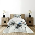 thumbnail image 3 of Ambesonne Floral Quilted Bedspread Set 2 Pcs, Simplistic Watercolor Flower, Twin Size, Grey Blue Pale Rust, 3 of 4