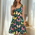 thumbnail image 2 of Tnhcen Women's Sleeveless Printed Pocket Nightgown Sleepwear 95% Polyester 5% Spandex Soft Stretchy Pajama Dress with Loose Fit Casual Nightdress for Women S-2XL, 2 of 7