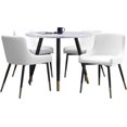thumbnail image 4 of Cosmic Homes Dining Table Set for 4 | 5 Piece Kitchen Table and Chairs Set for 4 | Round Dining Table Set for 4 Perfect for Dining Room | Chaise De Cuisine in White with White Chair Dinner Table, 4 of 5