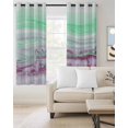 thumbnail image 2 of Green Purple Ombre Blackout Curtains, Light Blocking Print Window Curtains, Abstract Modern Art Fluid Striped Thermal Insulated Window Drapes for Living Room Kitchen Cafe 2 Panels, 84"W x 63"L, 2 of 9