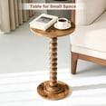 thumbnail image 4 of EDX Round Side Table - Solid Wood Leg Small Drink Table for Living Room Bedroom Office,Brown, 4 of 8