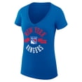 thumbnail image 2 of Women's G-III 4Her by Carl Banks Royal New York Rangers Super-Slim Fit Lightweight City Graphic V-Neck T-Shirt, 2 of 3