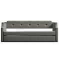 thumbnail image 4 of Euroco Twin Upholstered Daybed with Trundle for Kids Teens Bedroom, Gray, 4 of 17