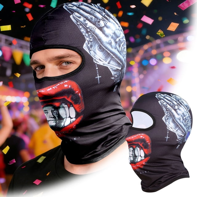 BotaniNest Hat Style Sunscreen Breathable Full Face Motorcycle Cycling Full Head Suitable For Holidays Such As Carnival