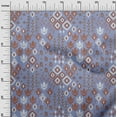 thumbnail image 2 of oneOone Viscose Jersey Fabric Block & Geometric Ikat Printed Craft Fabric BTY 60 Inch Wide, 2 of 5