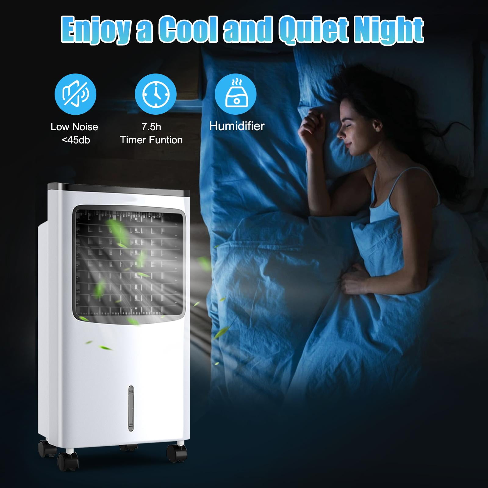 Giantex Portable Air Cooler, Electric Air Cooling Machine w/3 Modes, 3 Speeds and Timer Function, Cooling Fan, Idea for Home Office