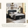 thumbnail image 4 of T4TREAM Farmhouse Black Full Size Platform Bed Frame with Headboard and 3 Barn Door Storage Cabinets, No Box Spring Needed, Mattress Not Included, 4 of 6