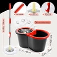 thumbnail image 2 of Toytexx Spin Mop and Bucket Set with Wringer, 360° Rotating Microfiber Mop, Adjustable Stainless Steel Handle, 3 Mop Heads, Soap Dispenser, 2 of 9