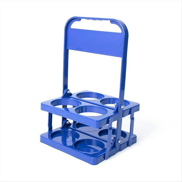 Portabebidas de Plástico Plegable con 4 Orificios, Portabebidas Reutilizable con Asa Portabebidas Portátil Azul
