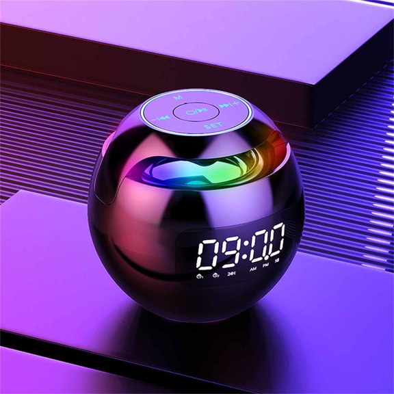 Xihbxyly Artículos En Exceso Liquidación Todo Altavoz Bluetooth Inalámbrico Subwoofer Colorido con Pantalla Led Radio Fm Reloj Despertador Tarjeta Hifi Bluetooth Reproducción de Música Mp3