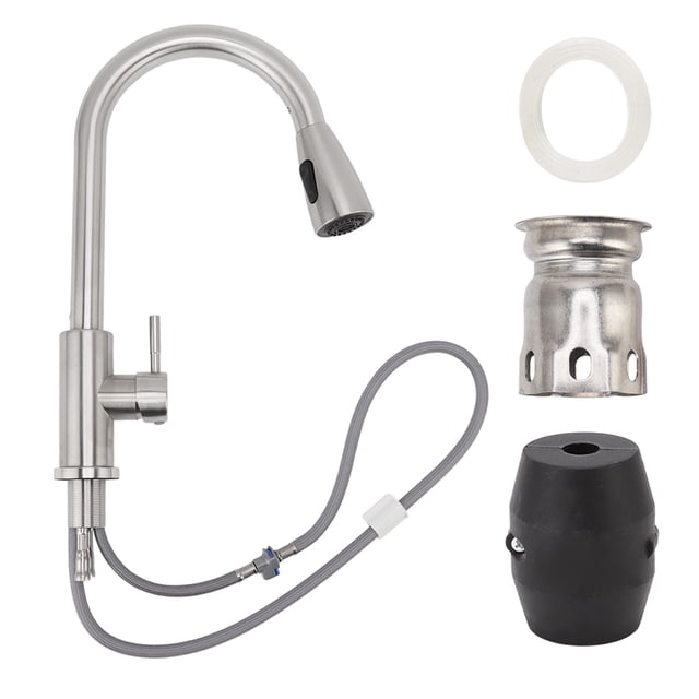 Grifo de cocina de acero inoxidable cepillado giratorio de 360 grados