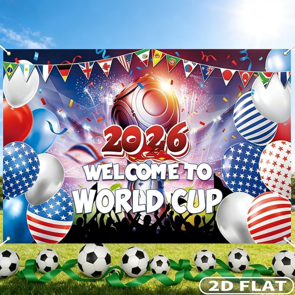 2D FLAT 1pc 2026 World Cup International Flag Banner, 43x71inch World Flags Polyester Backdrop Banner, Party Hanging Wall Decorations, for Clubs, School, Office, Sport Event, Home Party Backdrop