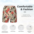 thumbnail image 5 of Lsque Mens Swim Trunks Roosters And Peonies Flowers Pattern - Bathing Suit Compression Liner - Beach Swim Shorts Swimwear - (S-3XL) - Stretch Quick Dry -Large, 5 of 9
