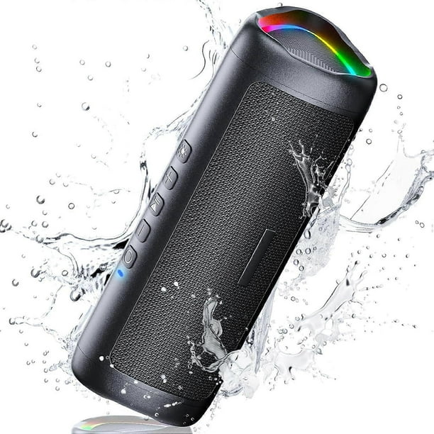 Bluetooth Speaker, Portable Wireless Speaker with Bass Waterproof 24H Playtime Black