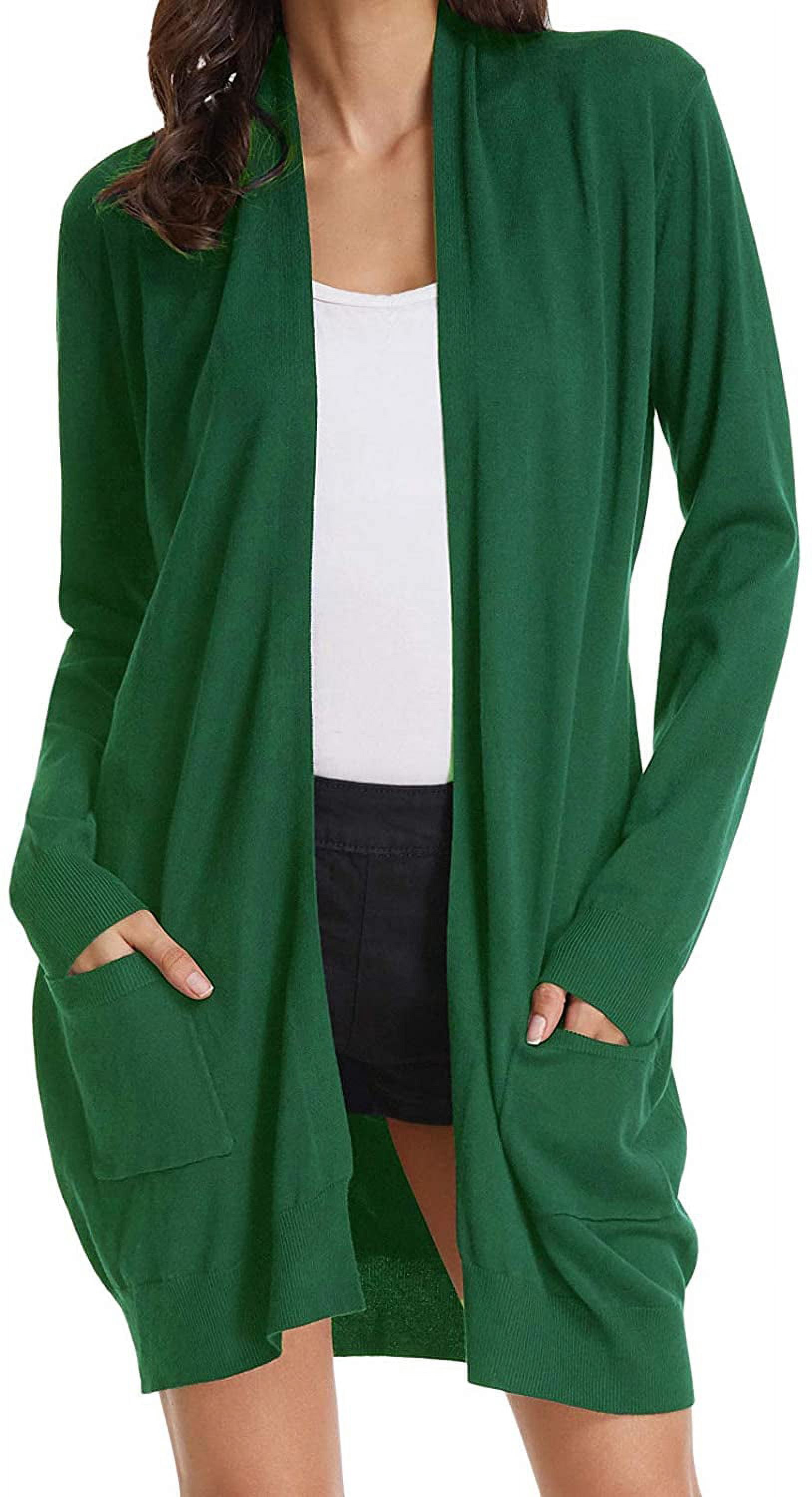 Cardigan Ouvert pour Femmes avec Poches et Manches Longues