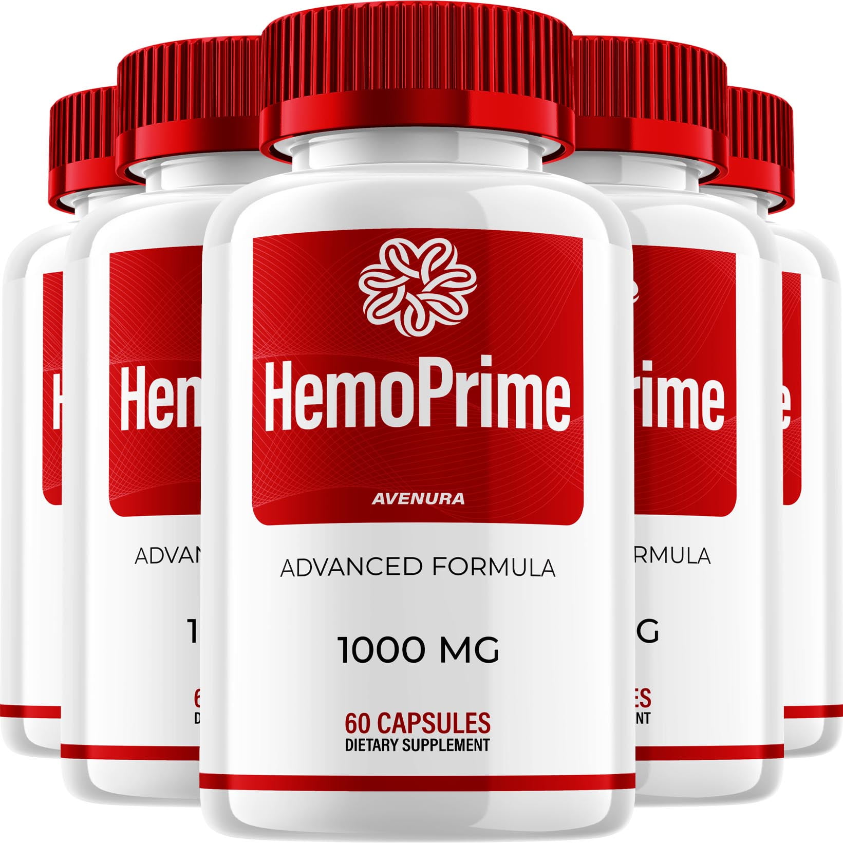 HemoPrime Capsules – Hemo Prime Natural Blend Advanced Formula Glucose Support , 5 Pack, 300 Capsules in Total