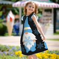 thumbnail image 5 of Gukieu Christmas Gnome Snowflake Print Girls' Flying Sleeves Nightdress, Round Neck Sleeveless Princess Dress, Nightgown and Home Clothes-Medium, 5 of 6