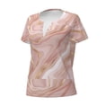 thumbnail image 2 of Naloa Rose Gold Glitter Splatter Print T-Shirts Short Sleeve V Neck Tees for Women Fashion Tops Trendy Lightweight Soft Casual Summer Outfits Clothes, 2 of 5