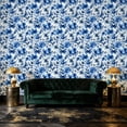 thumbnail image 3 of Peel and Stick Wallpaper Blue White Floral Butterflies Watercolor Style Wall Mural 17.7in x 9.8ft Self Adhesive Removable Wall Paper Renter Friendly Wallpaper for Nursery Bedroom Cabinets, 3 of 8