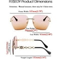 thumbnail image 6 of FEISEDY Classic Rimless Sunglasses Women Metal Frame Diamond Cutting Lens Sun Glasses B2567, 6 of 14