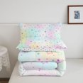 thumbnail image 5 of Manfei Dreamy Watercolor Stars Twin Comforter Sets,Kawaii Cartoon Theme Bedding Set,Multicolor,Polkadot Reversible,2-Piece,1 Comforter and 1 Pillowcase, 5 of 7