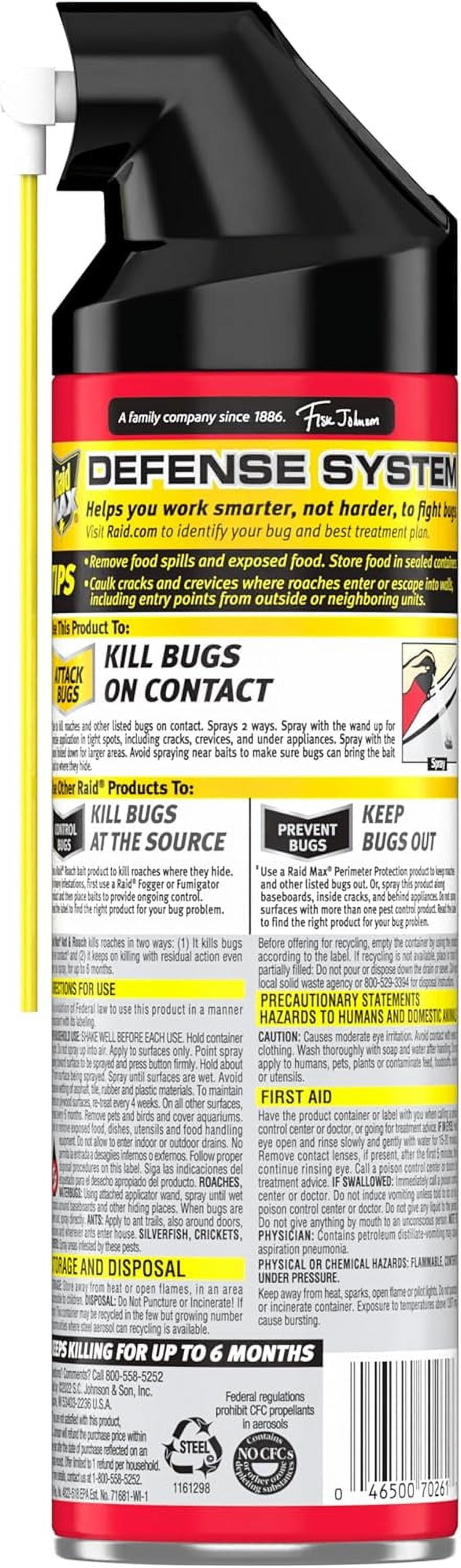 Raid Max Roach Insect Killer Aerosol Spray On Bugs - 14.5 Oz, 2 Pack