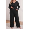 thumbnail image 3 of Daystry Womens Plus Size Pajama Sets 2 Piece Fall Winter Button Down Long Sleeve Pants with Pockets for Lounge Sleepwear, 3 of 8