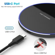 FDGAO 15W Wireless Charger Fast Charging Station for iPhone 15 14 13 12 11 X Xs Xr 8 Samsung