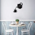 thumbnail image 4 of Reloj de pared 3D con forma de tetera y taza de café de acrílico para bricolaje Relojes de pared decorativos para cocina Sala de estar Comedor Decoración del hogar Reloj, 4 of 5